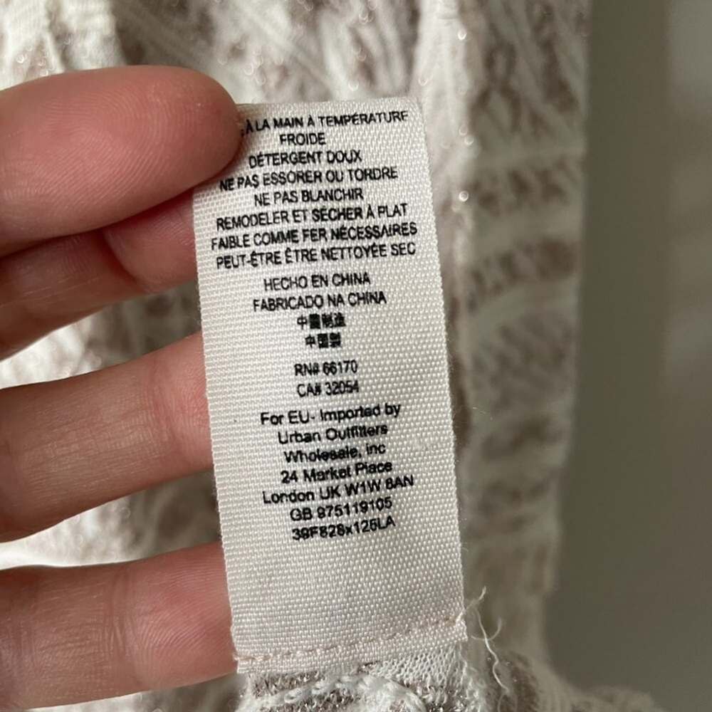 Free People Fringe Open Front Aztec Pattern Mid Length Kimono Gold Small - Picture 9 of 9